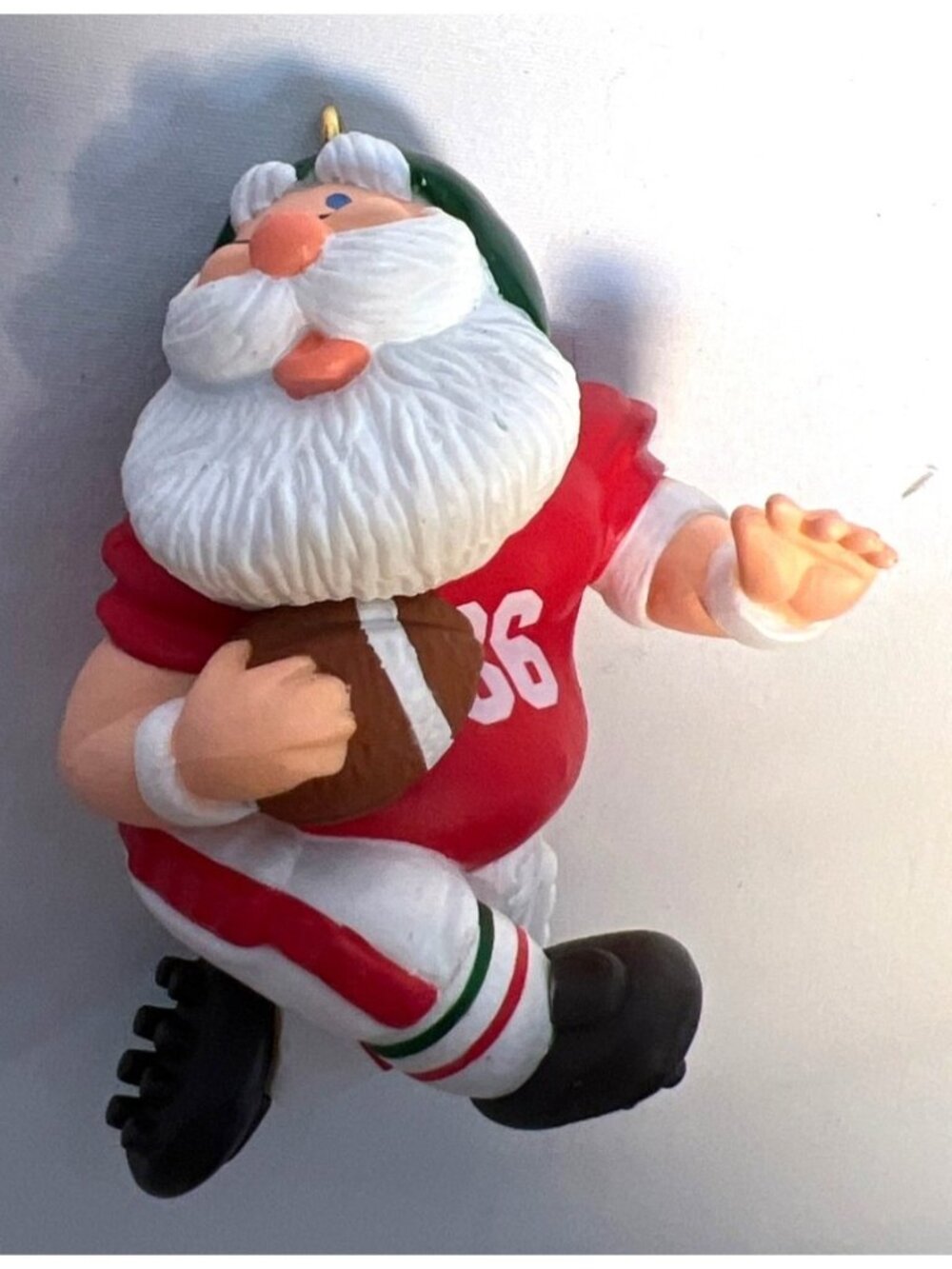 Touchdown Santa Handcrafted Ornament Dated 1986 Christmas Decor